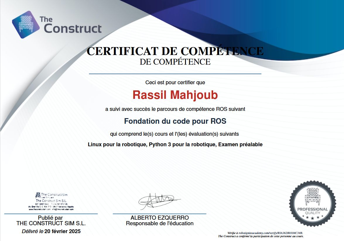 Foundation of Code for ROS Certificate