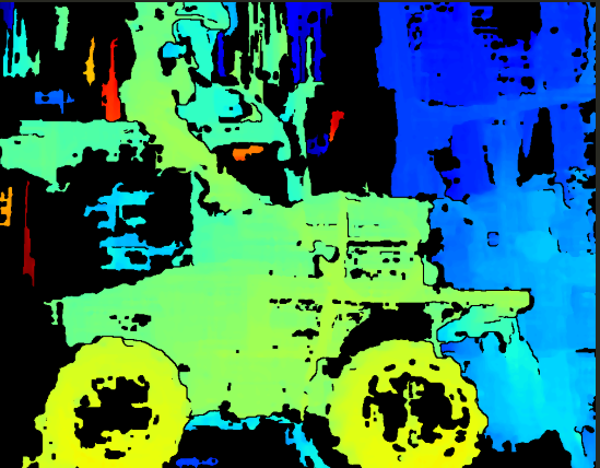 Disparity map of the robot scene
